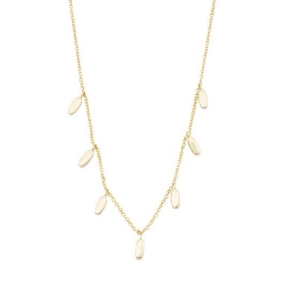Kendra Scott Jaimee 14k Gold over Brass Delicate Dangle Charm Strand Necklace - Picture 2 of 5